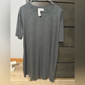 Gray Short Sleeve T-Shirt Dress
